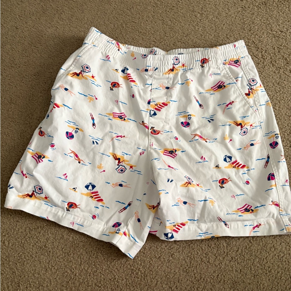 Lands' End Women's White shirt size 12 Nautical Print